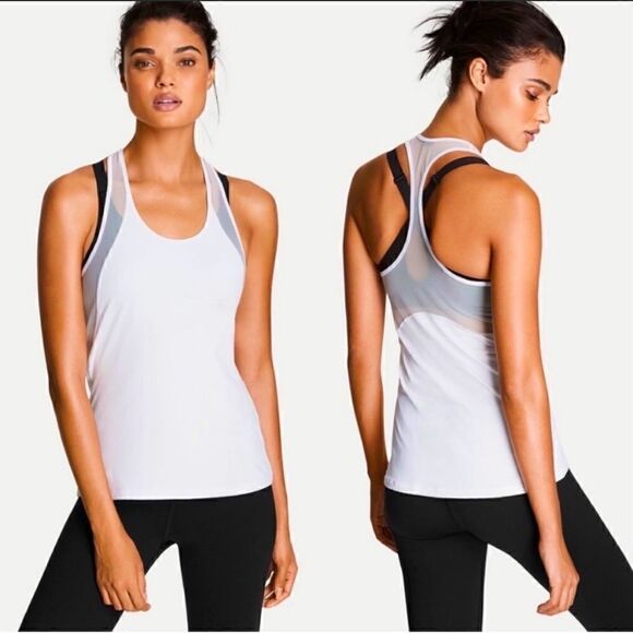 Victoria Secret Sport Gray Mesh Racerback Athletic Tank Top. Size XS - Picture 2 of 9